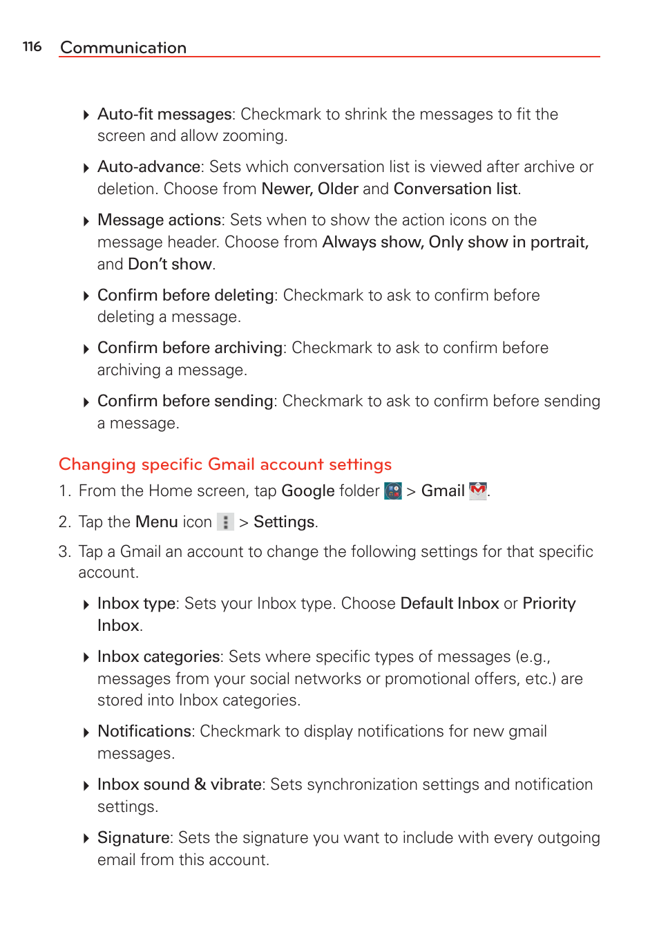 LG G Vista User Manual | Page 118 / 243