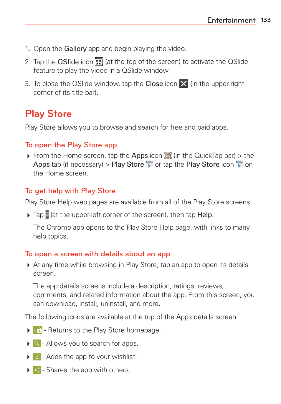 Play store | LG G Vista User Manual | Page 135 / 243