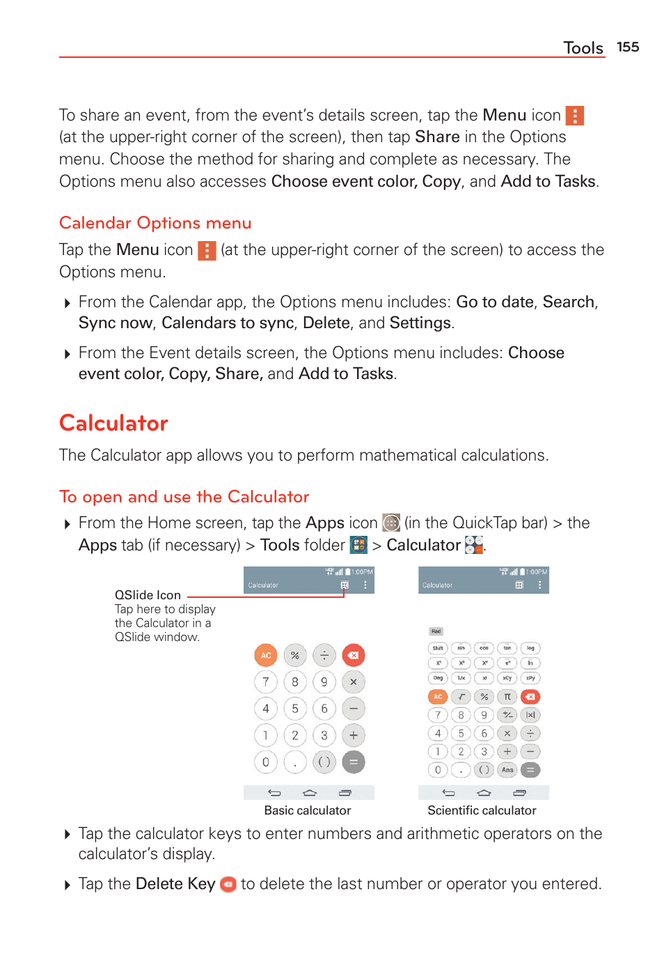 Calculator | LG G Vista User Manual | Page 157 / 243