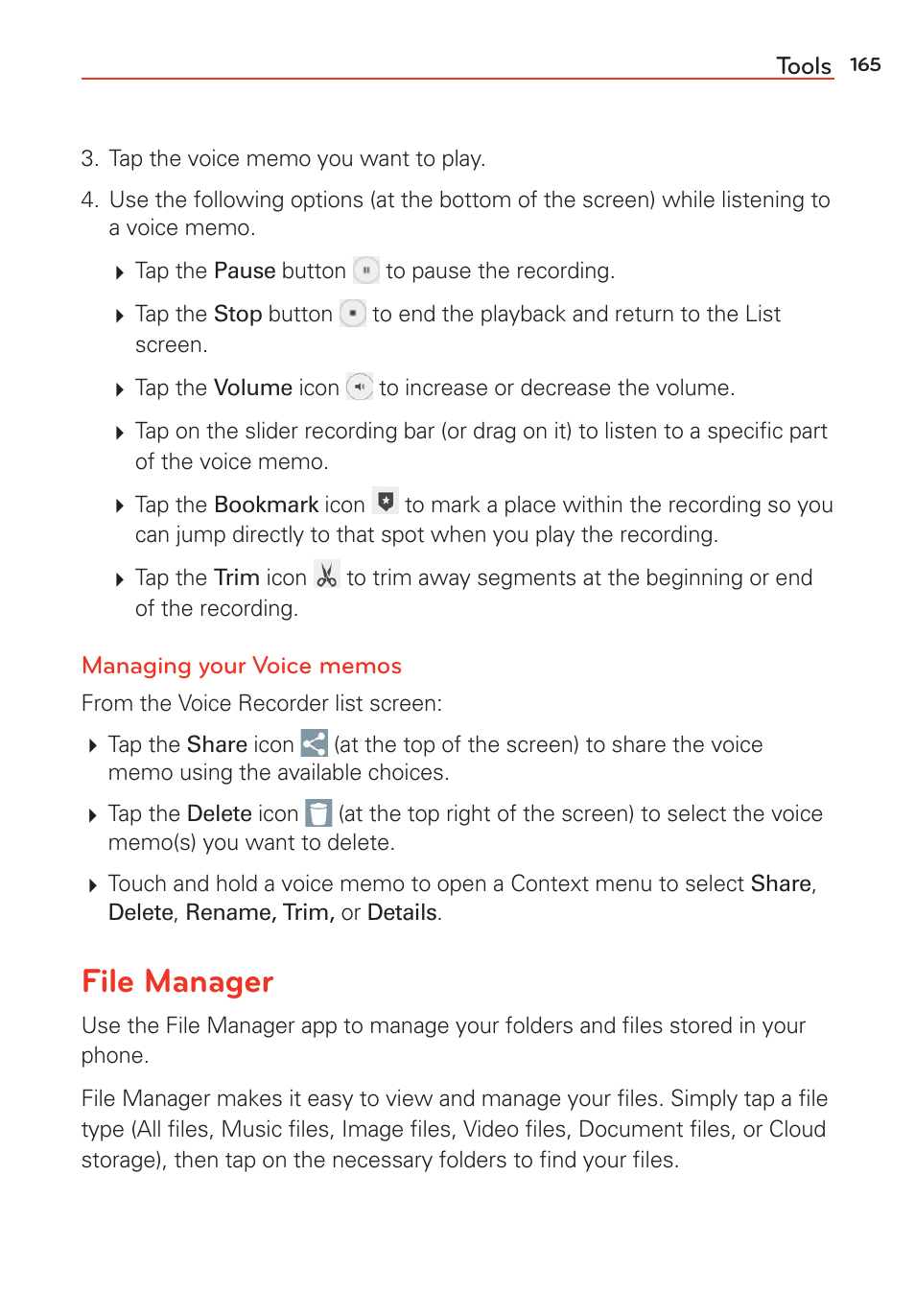 File manager | LG G Vista User Manual | Page 167 / 243