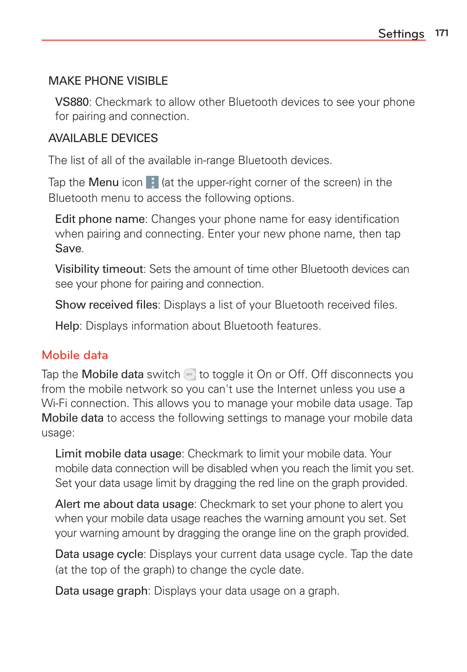 LG G Vista User Manual | Page 173 / 243