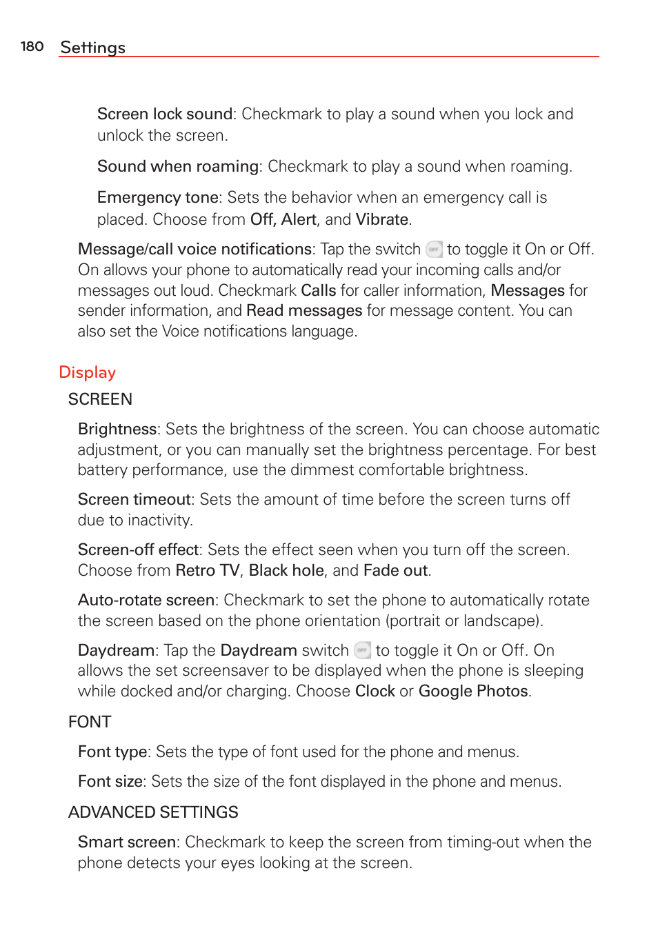 LG G Vista User Manual | Page 182 / 243