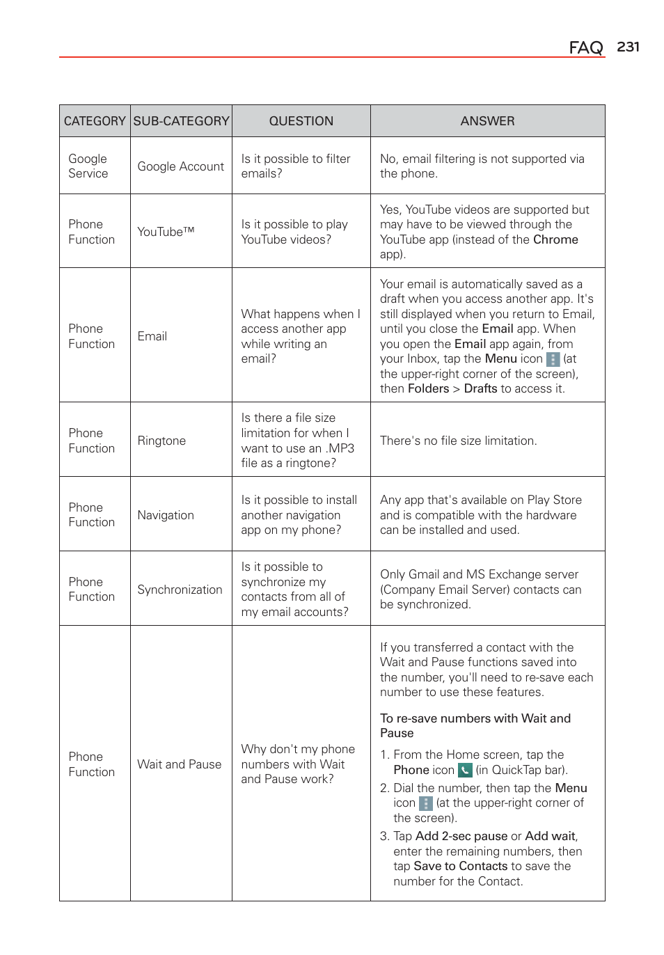 LG G Vista User Manual | Page 233 / 243