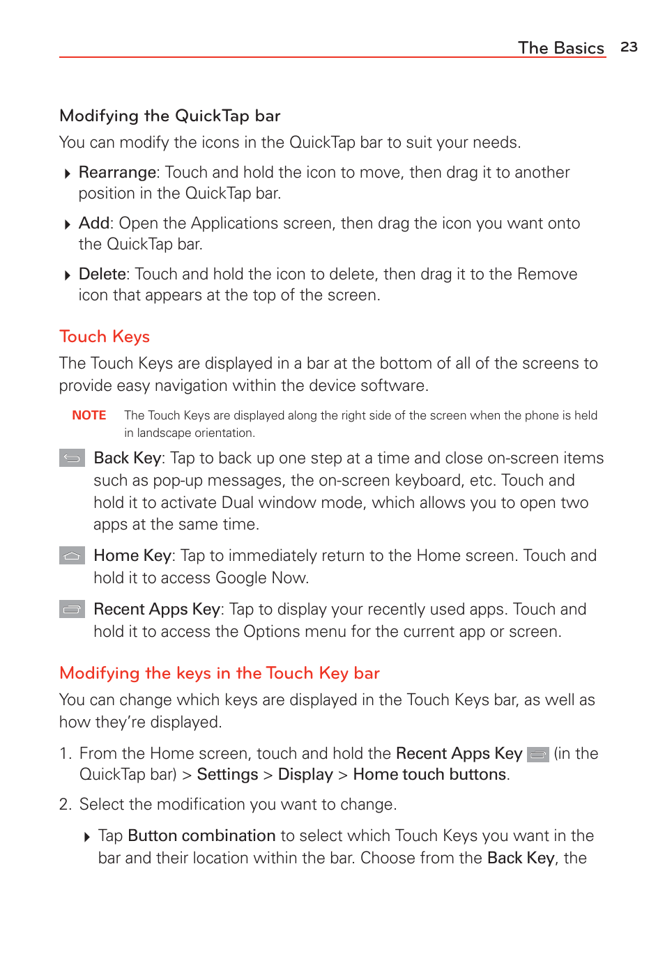 LG G Vista User Manual | Page 25 / 243