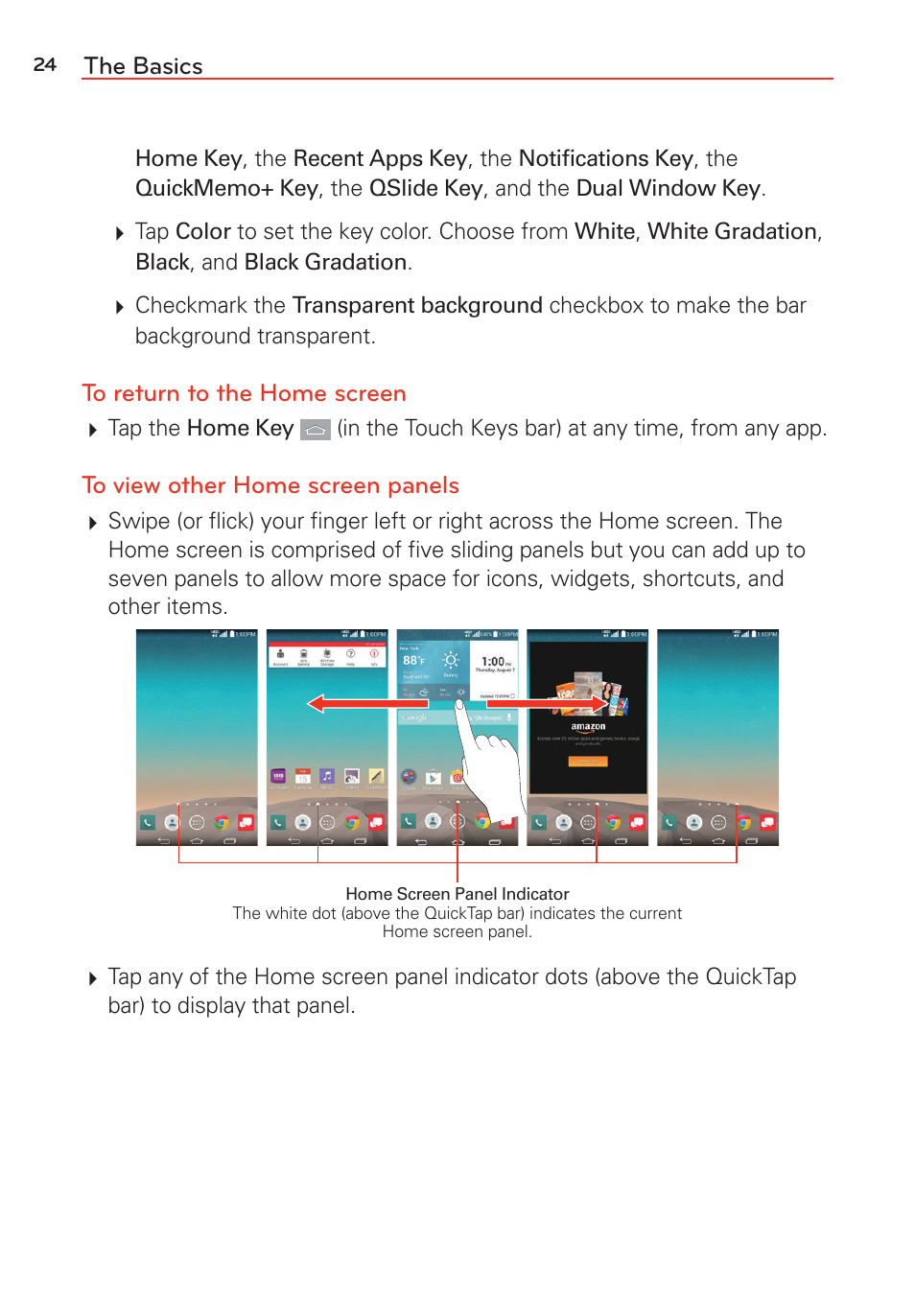 The basics | LG G Vista User Manual | Page 26 / 243