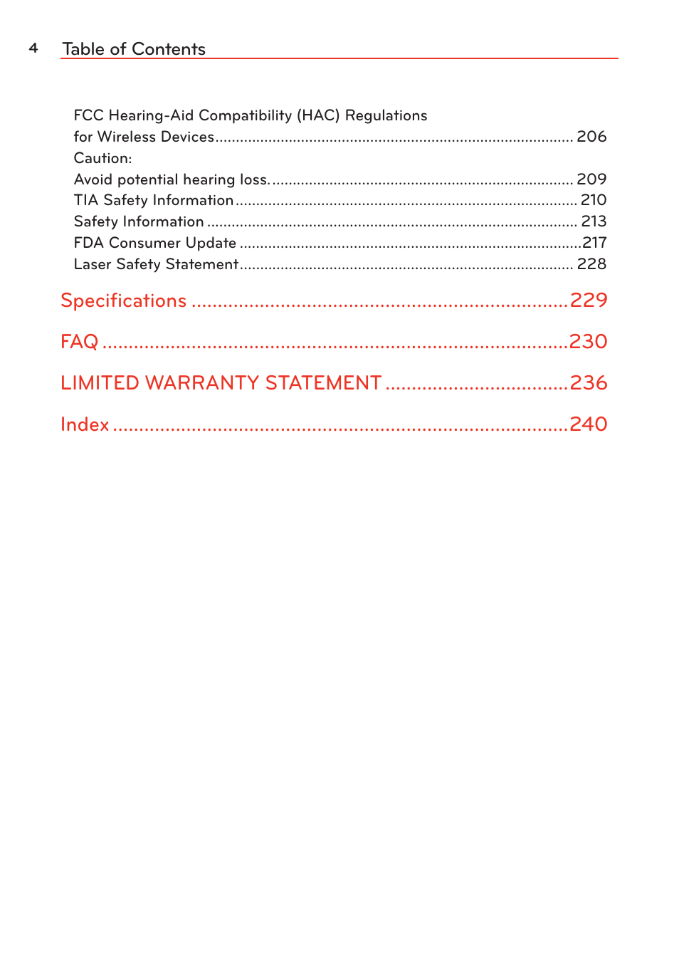 LG G Vista User Manual | Page 6 / 243