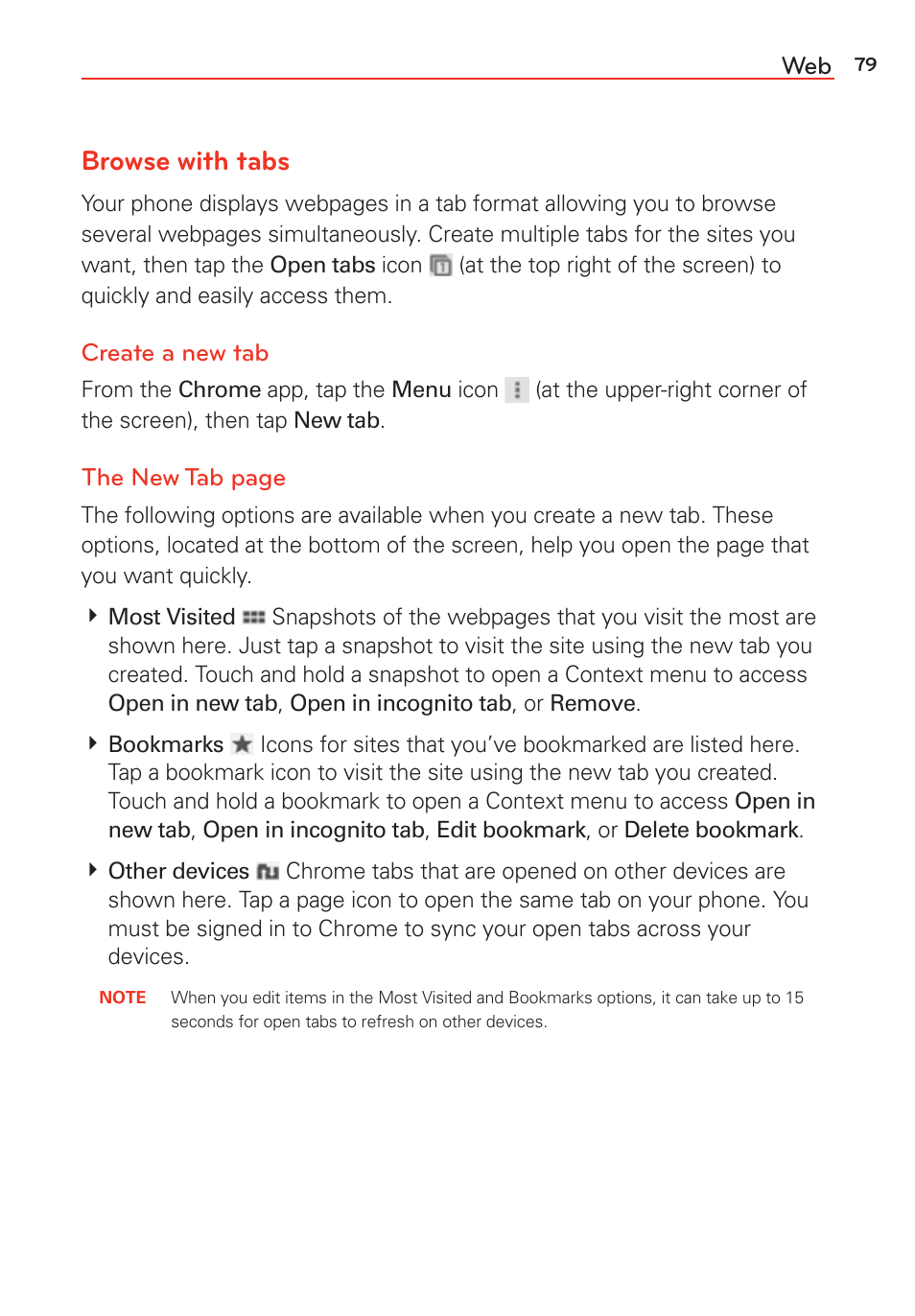 Browse with tabs | LG G Vista User Manual | Page 81 / 243