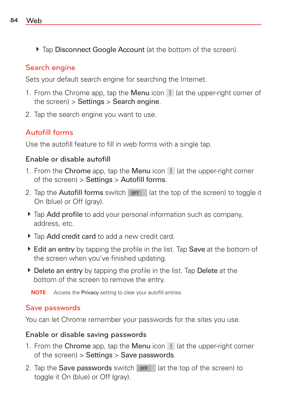 LG G Vista User Manual | Page 86 / 243