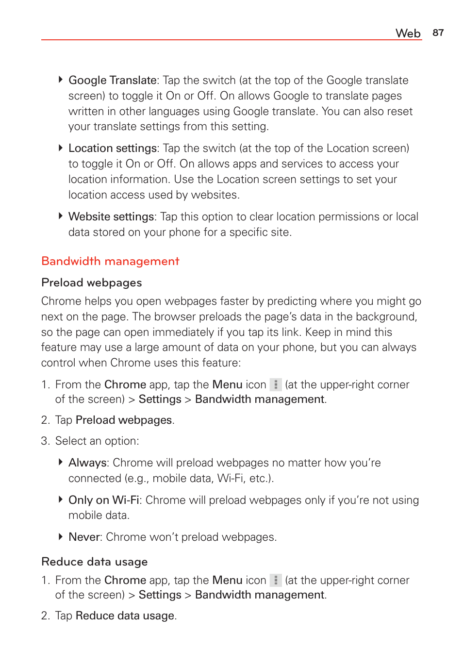 LG G Vista User Manual | Page 89 / 243