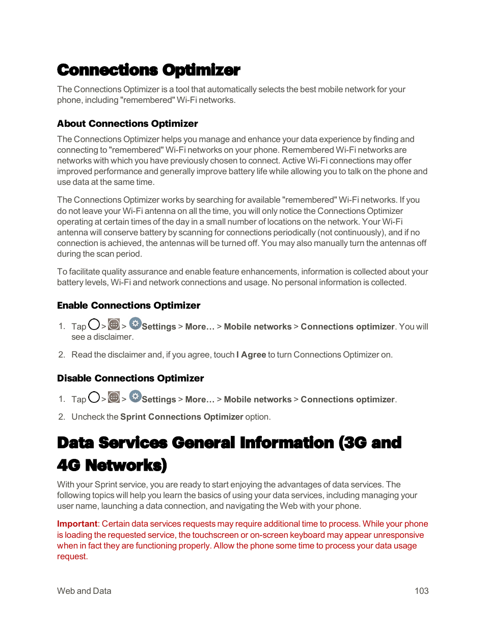 Connections optimizer | LG G3 User Manual | Page 112 / 187