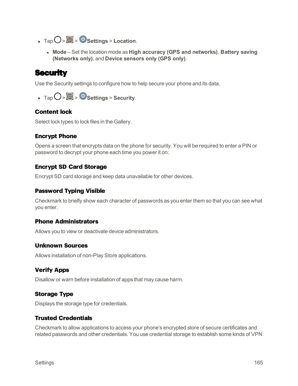 Security | LG G3 User Manual | Page 174 / 187