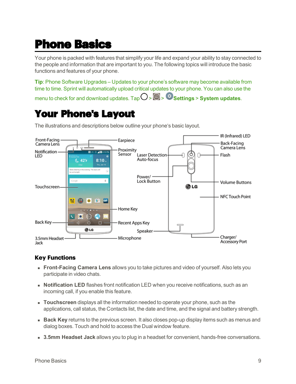 Phone basics, Your phone's layout | LG G3 User Manual | Page 18 / 187