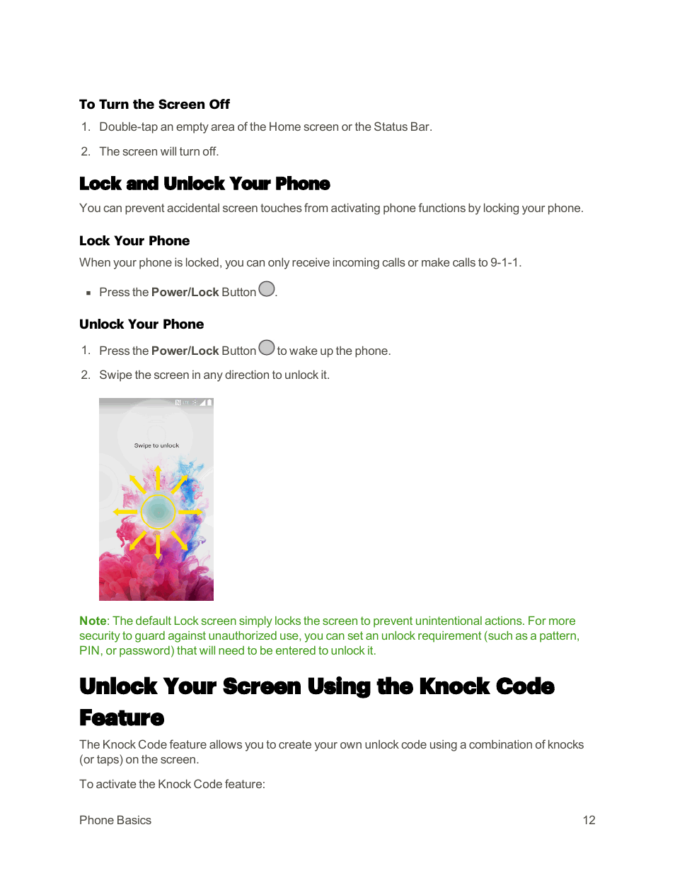 Lock and unlock your phone, Unlock your screen using the knock code feature | LG G3 User Manual | Page 21 / 187