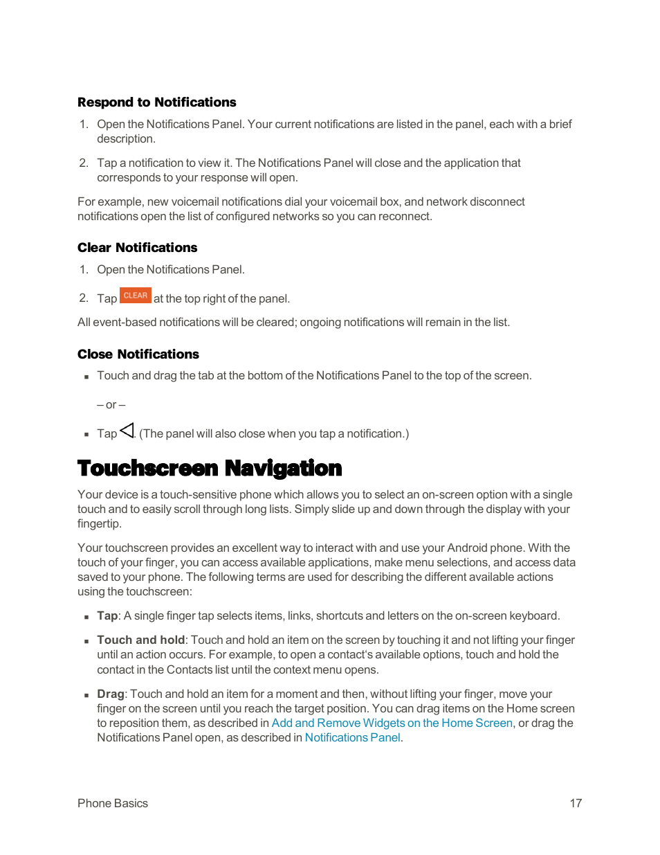 Touchscreen navigation | LG G3 User Manual | Page 26 / 187