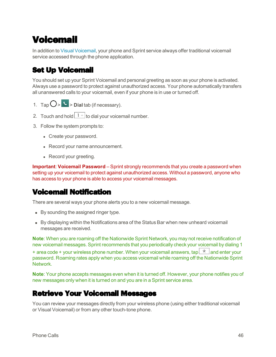 Voicemail, Set up voicemail, Voicemail notification | Retrieve your voicemail messages | LG G3 User Manual | Page 55 / 187
