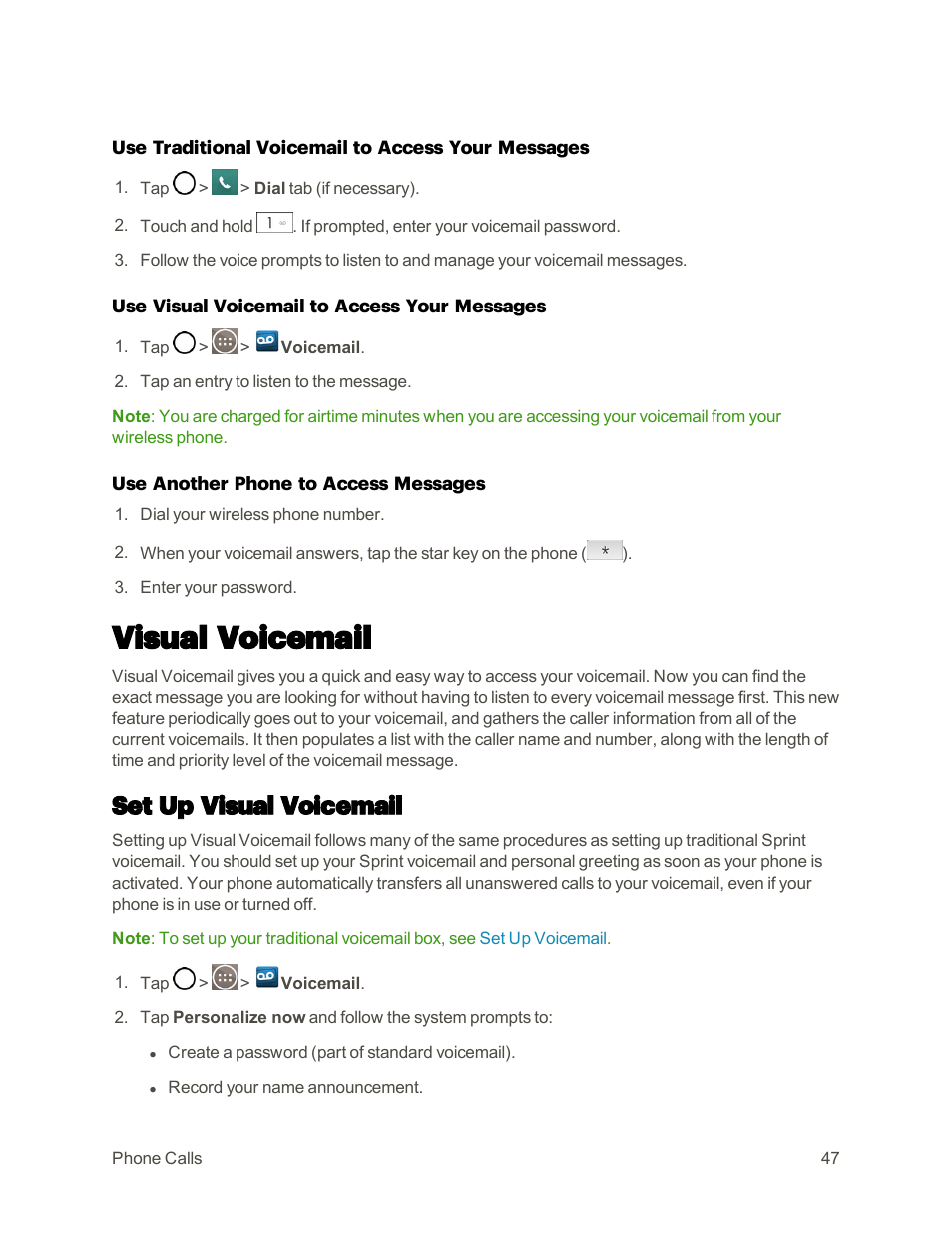 Visual voicemail, Set up visual voicemail | LG G3 User Manual | Page 56 / 187