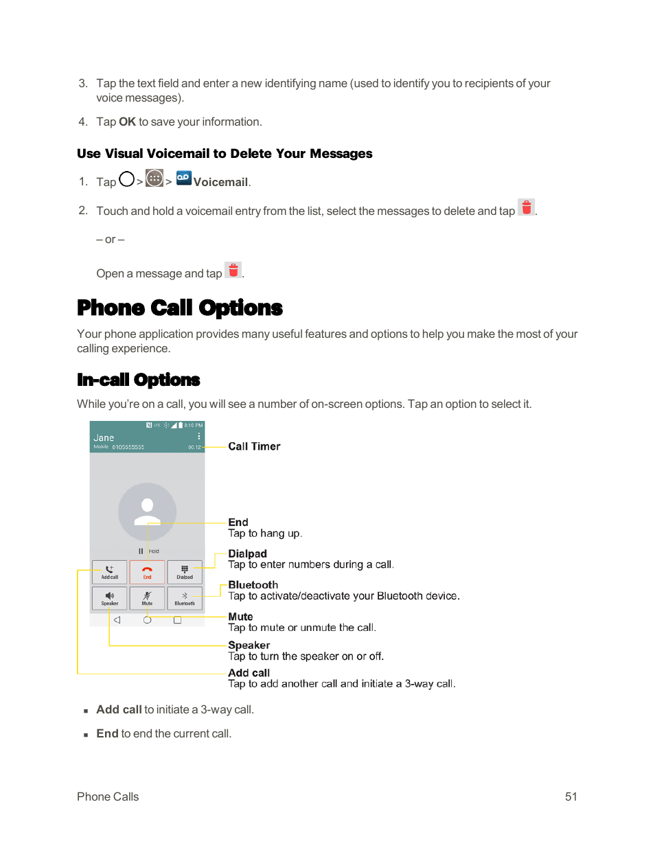 Phone call options, In-call options | LG G3 User Manual | Page 60 / 187