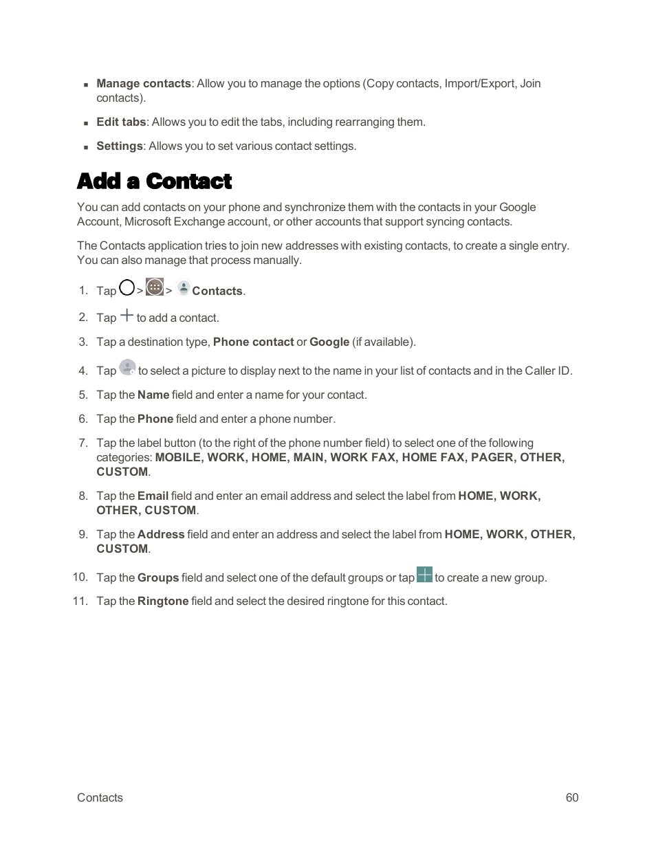 Add a contact | LG G3 User Manual | Page 69 / 187
