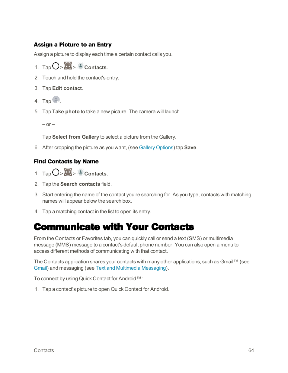 Communicate with your contacts | LG G3 User Manual | Page 73 / 187