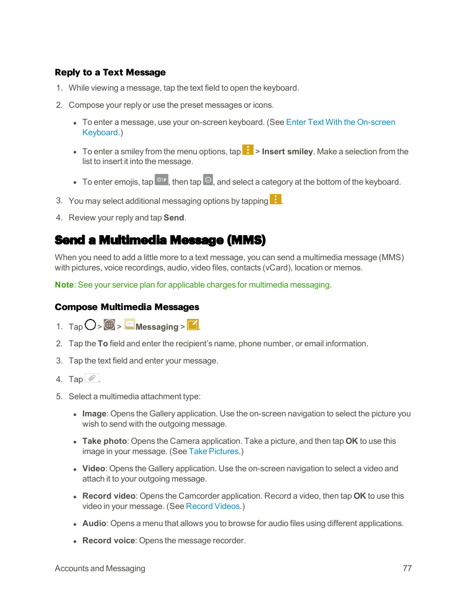 Send a multimedia message (mms) | LG G3 User Manual | Page 86 / 187