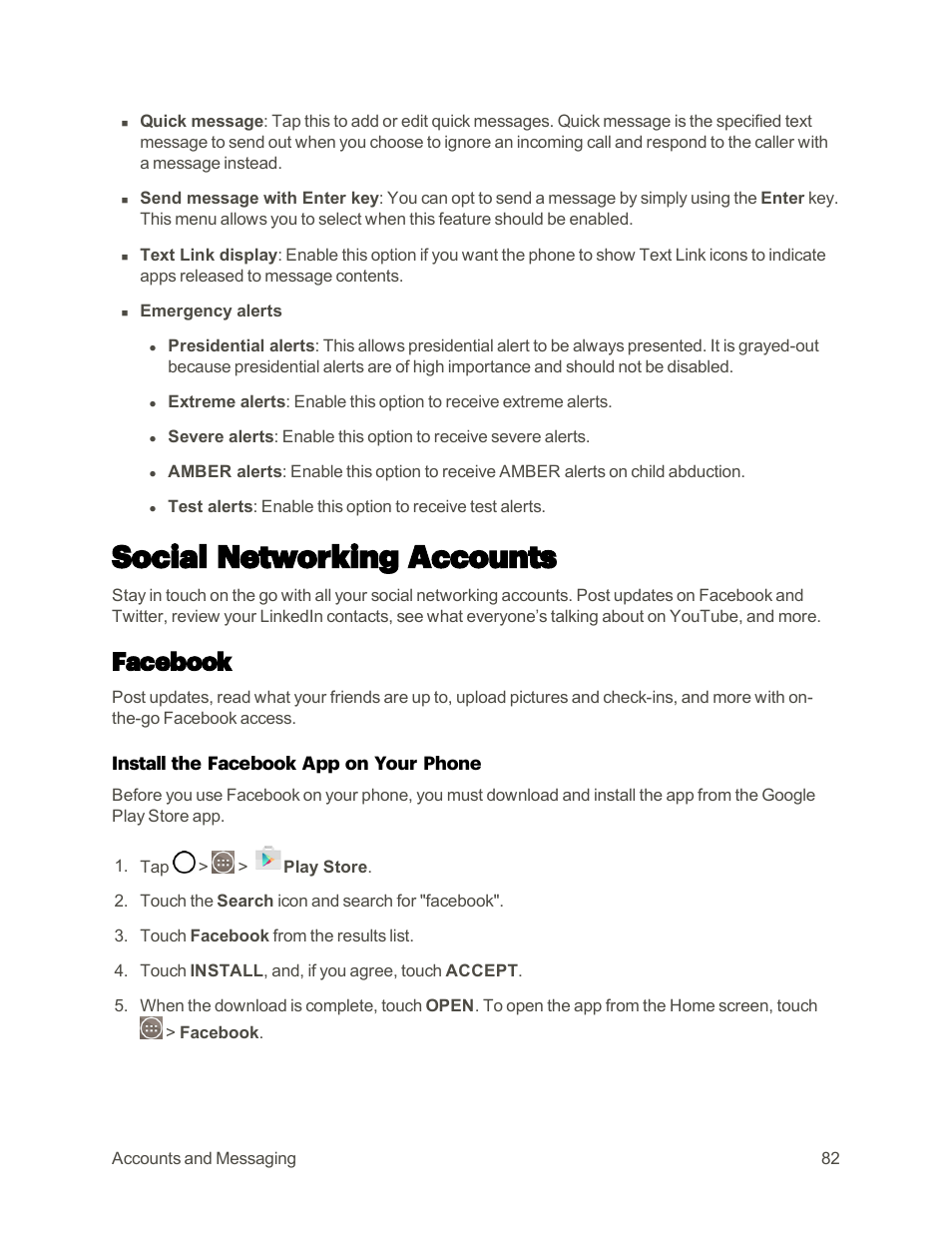 Social networking accounts, Facebook | LG G3 User Manual | Page 91 / 187