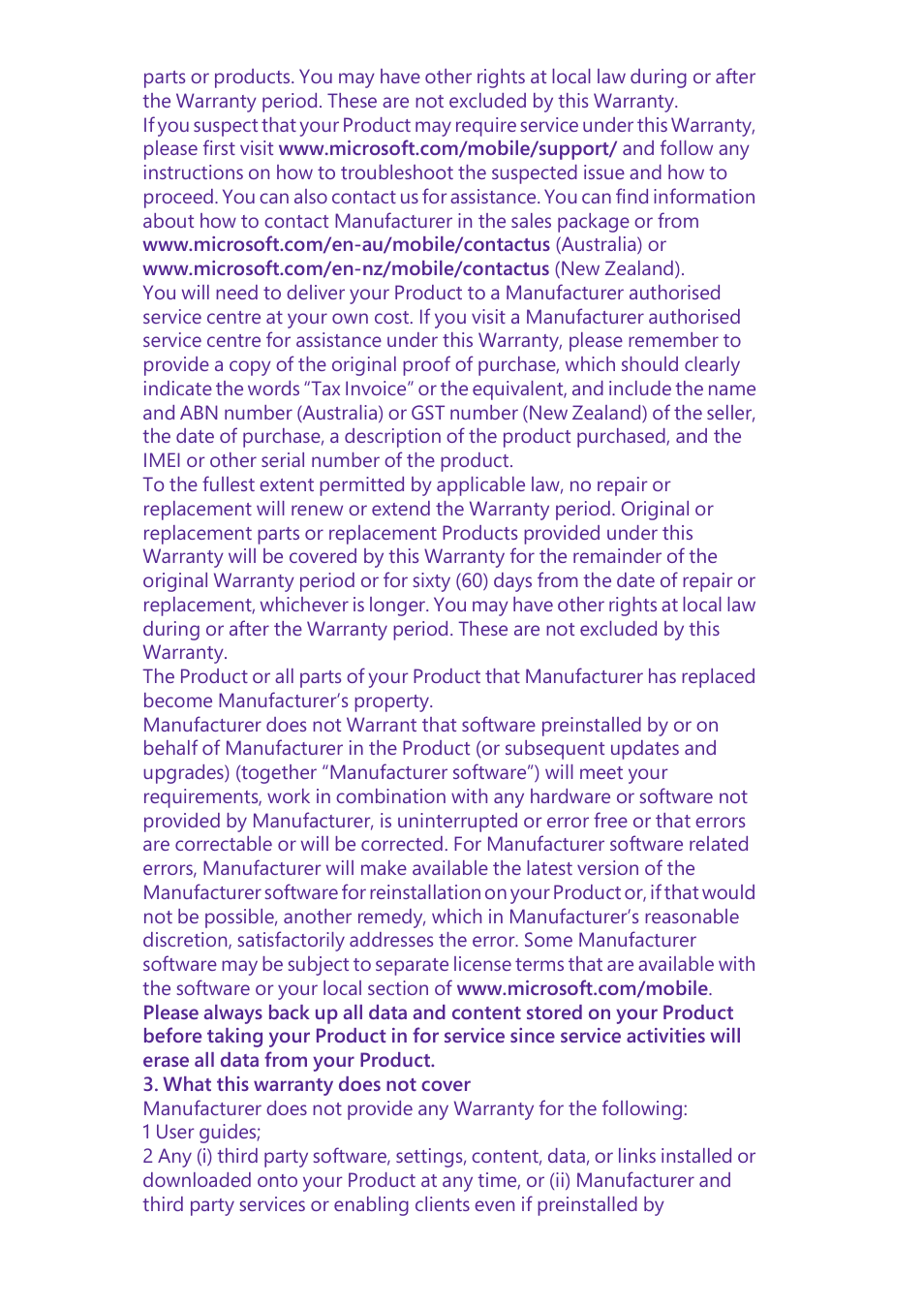 Microsoft Lumia 640 LTE Single Sim User Manual | Page 20 / 23