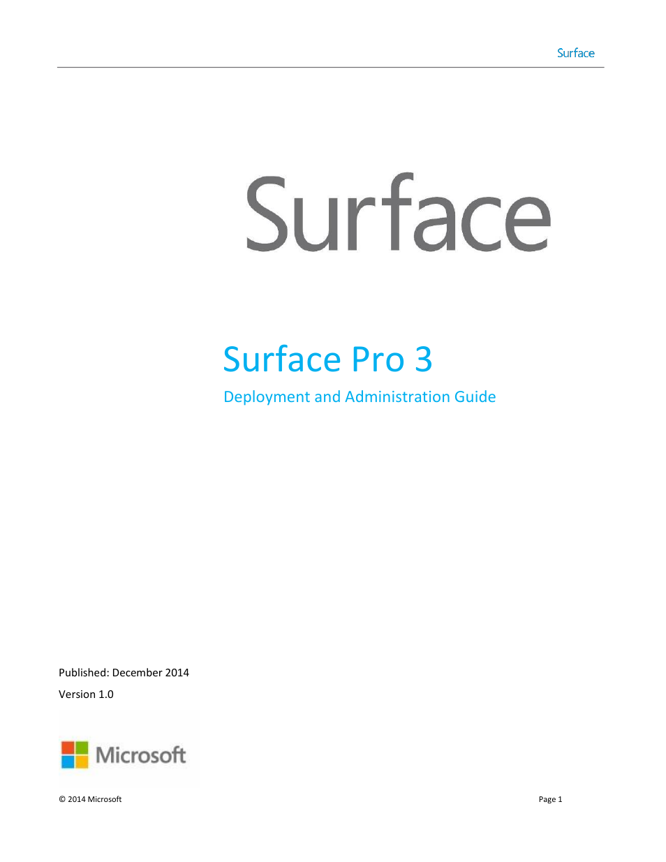 Microsoft Surface 3 User Manual | 166 pages