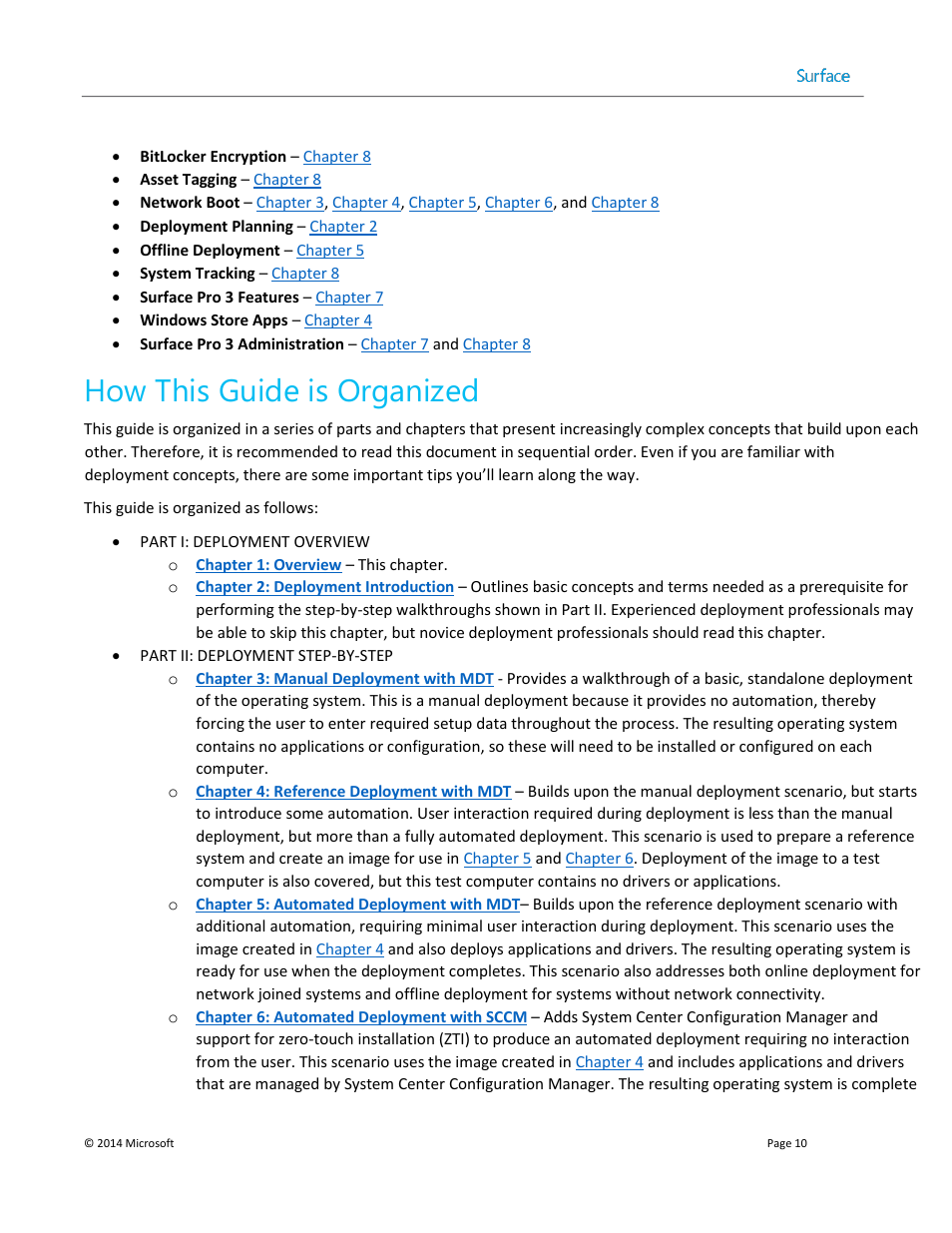 How this guide is organized | Microsoft Surface 3 User Manual | Page 10 / 166