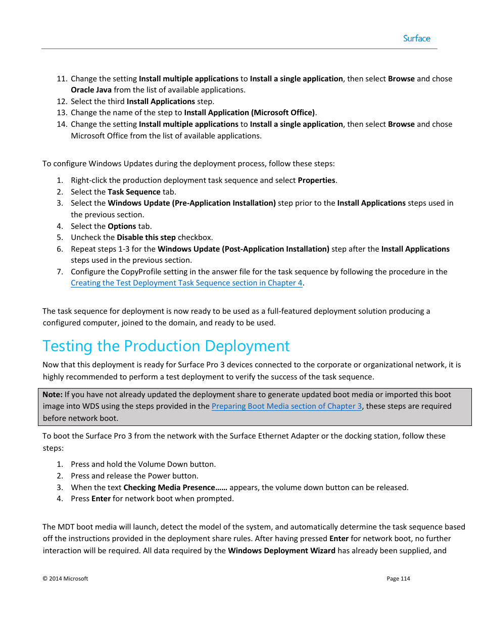 Testing the production deployment | Microsoft Surface 3 User Manual | Page 114 / 166