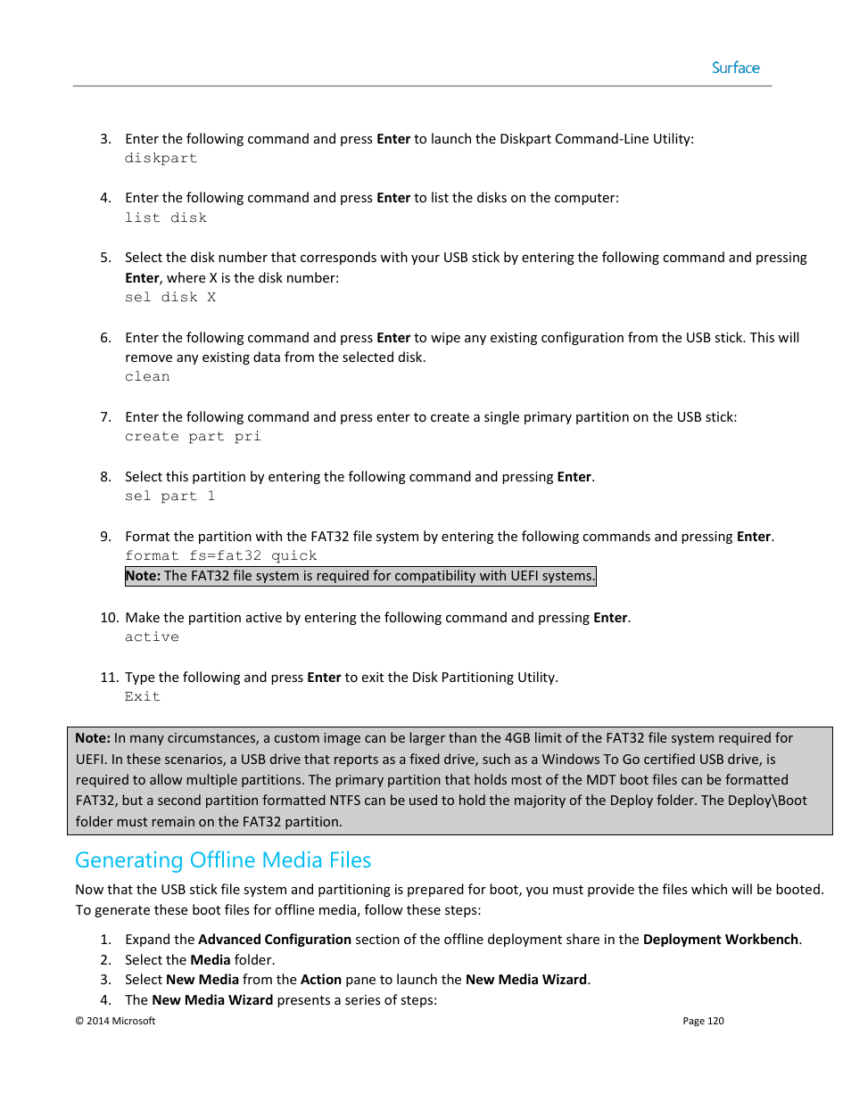 Generating offline media files | Microsoft Surface 3 User Manual | Page 120 / 166