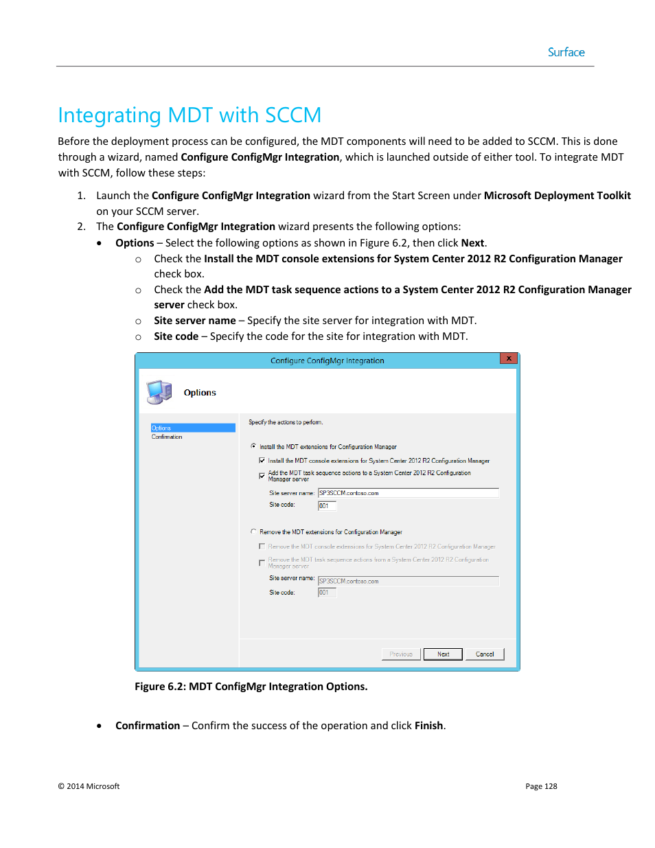 Integrating mdt with sccm | Microsoft Surface 3 User Manual | Page 128 / 166