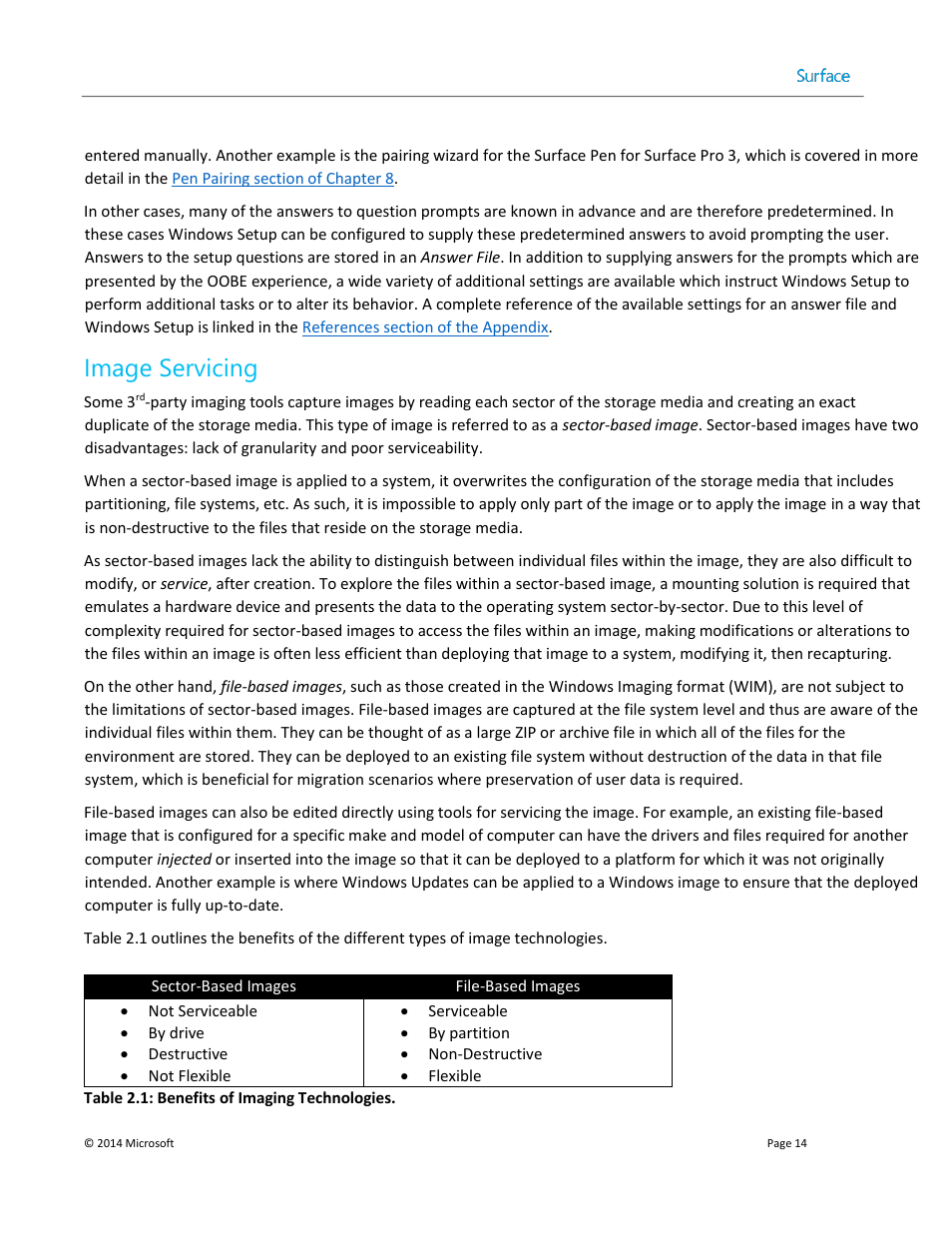 Image servicing | Microsoft Surface 3 User Manual | Page 14 / 166