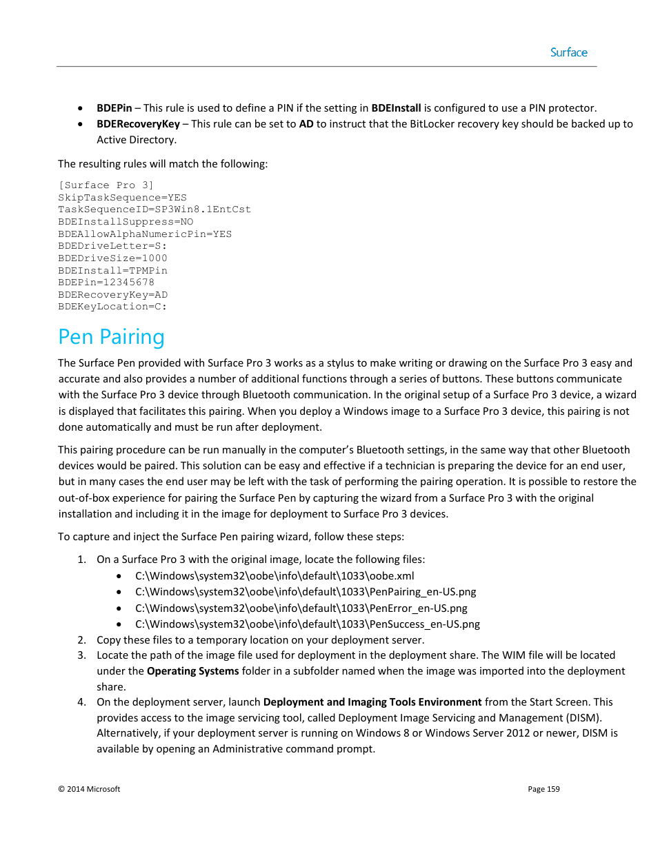 Pen pairing, Pen pairing section of chapter 8 | Microsoft Surface 3 User Manual | Page 159 / 166