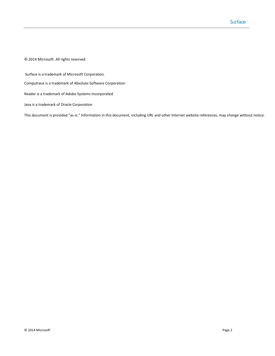 Microsoft Surface 3 User Manual | Page 2 / 166