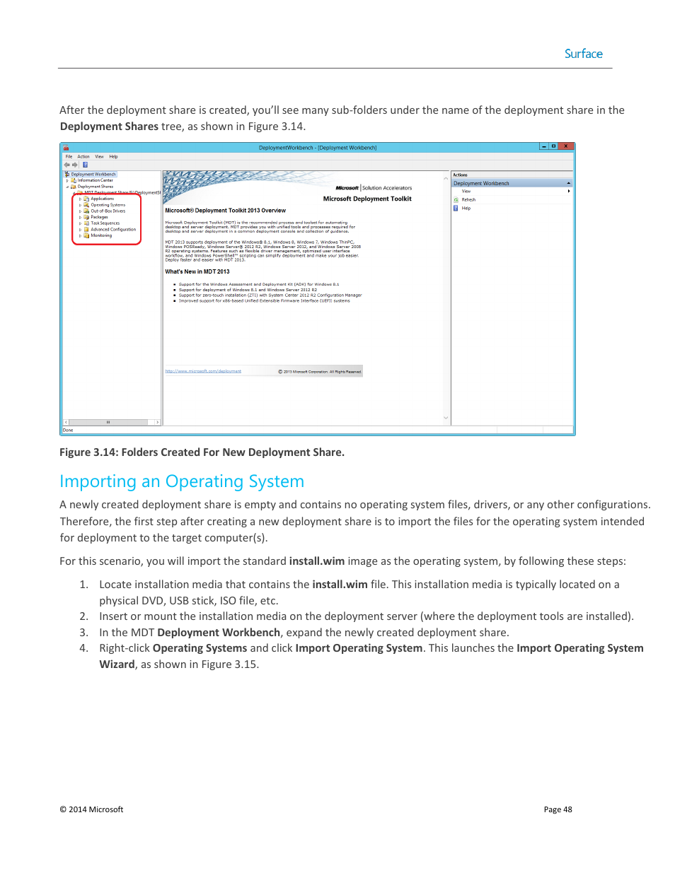 Importing an operating system | Microsoft Surface 3 User Manual | Page 48 / 166