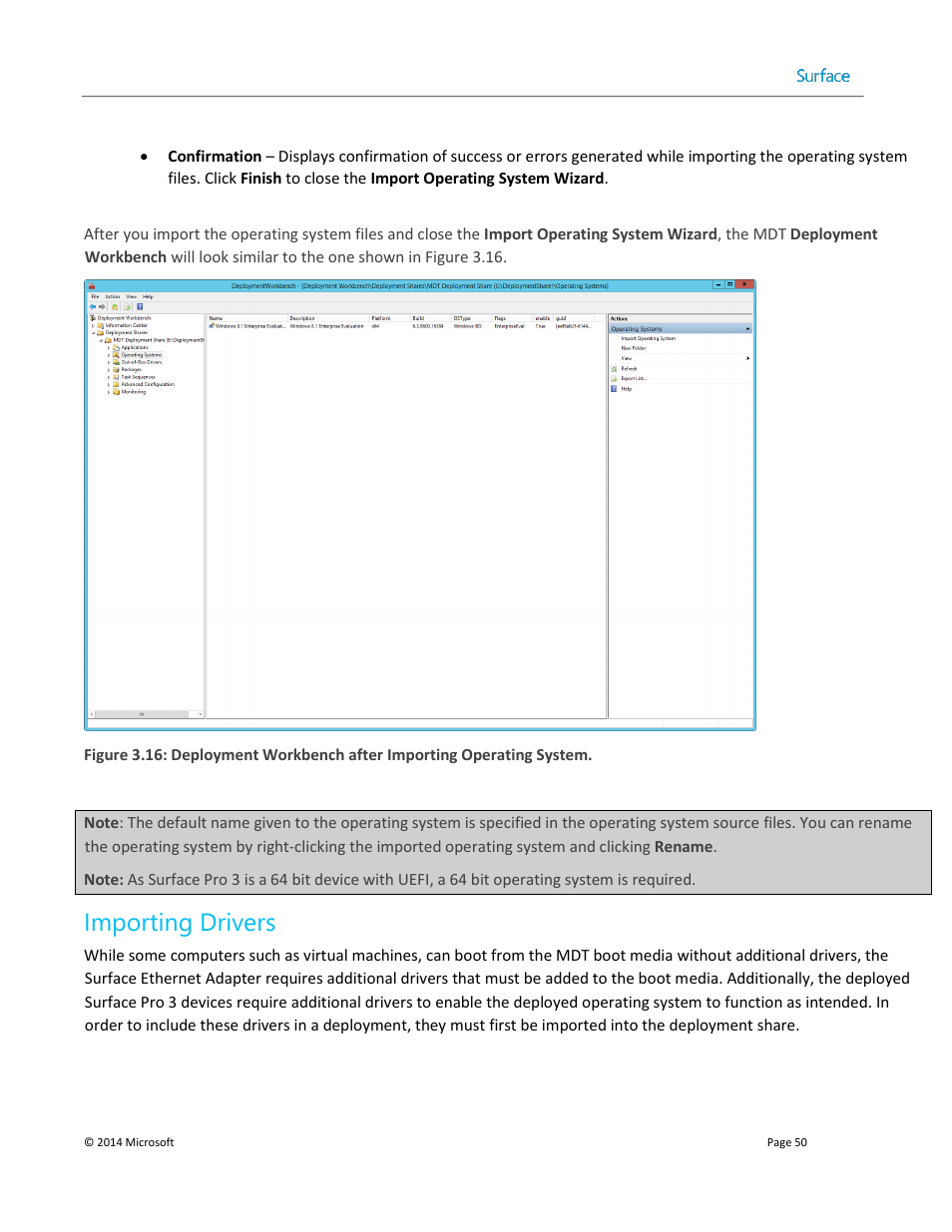 Importing drivers | Microsoft Surface 3 User Manual | Page 50 / 166