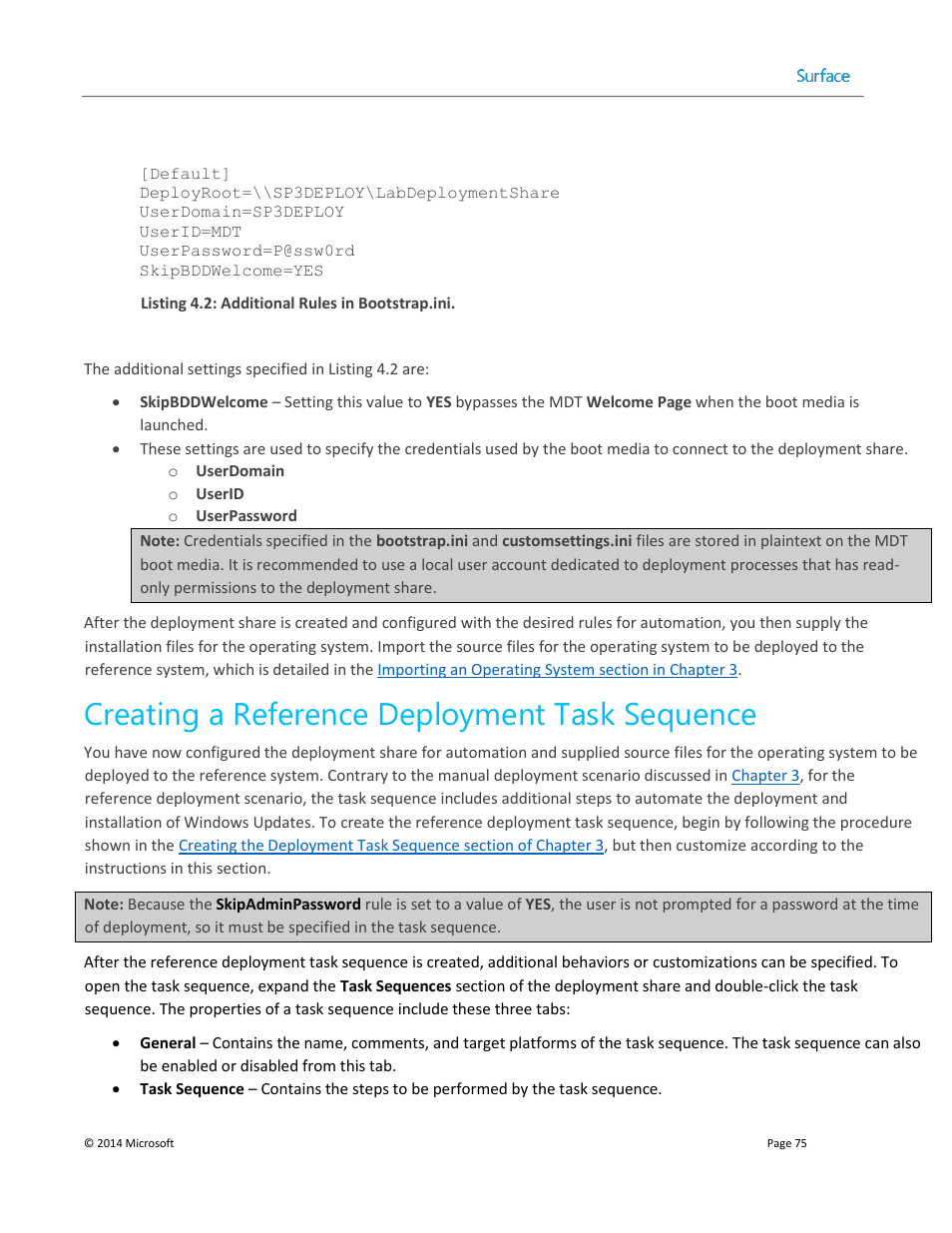 Creating a reference deployment task sequence | Microsoft Surface 3 User Manual | Page 75 / 166