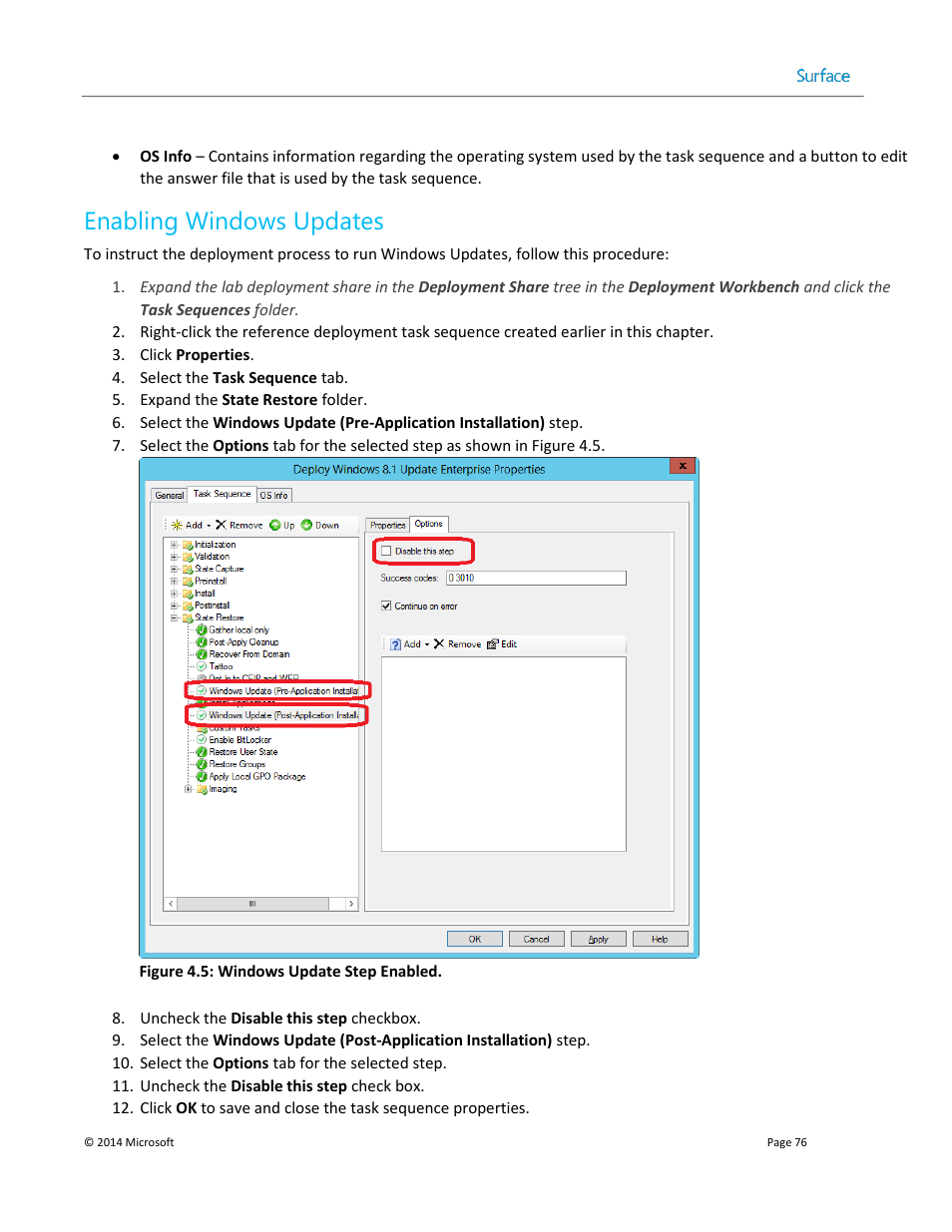 Enabling windows updates | Microsoft Surface 3 User Manual | Page 76 / 166