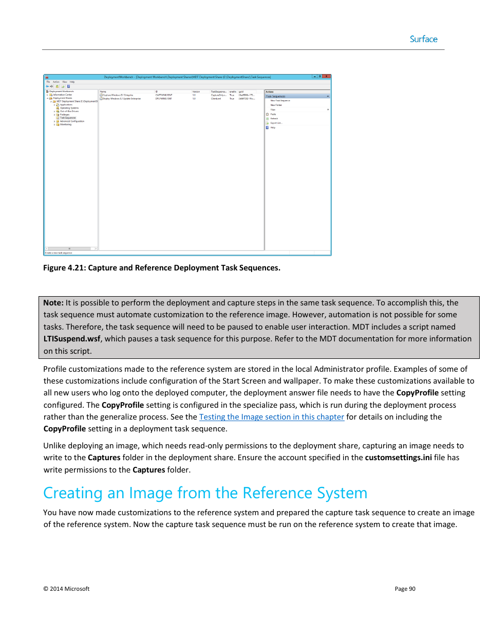 Creating an image from the reference system | Microsoft Surface 3 User Manual | Page 90 / 166