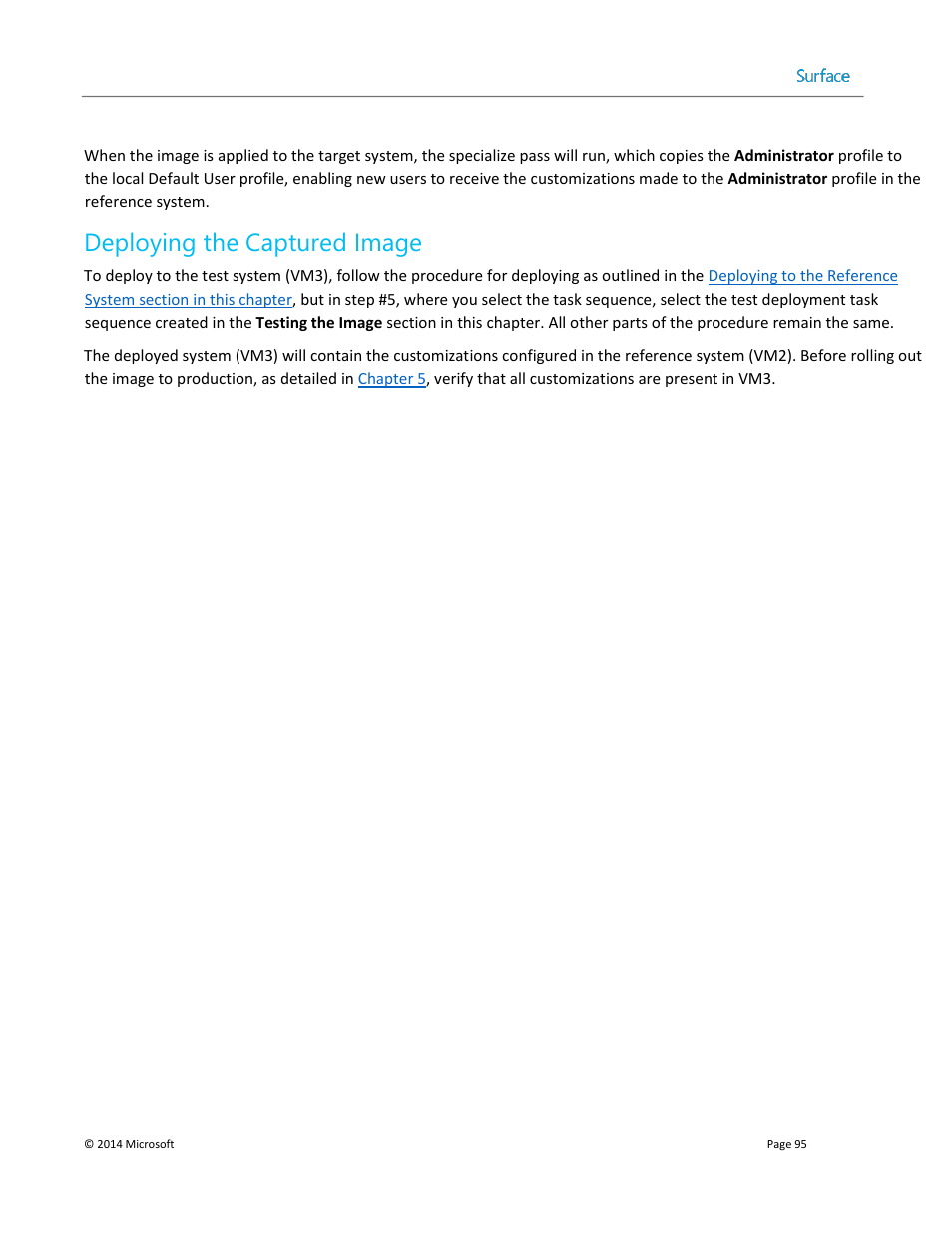 Deploying the captured image | Microsoft Surface 3 User Manual | Page 95 / 166