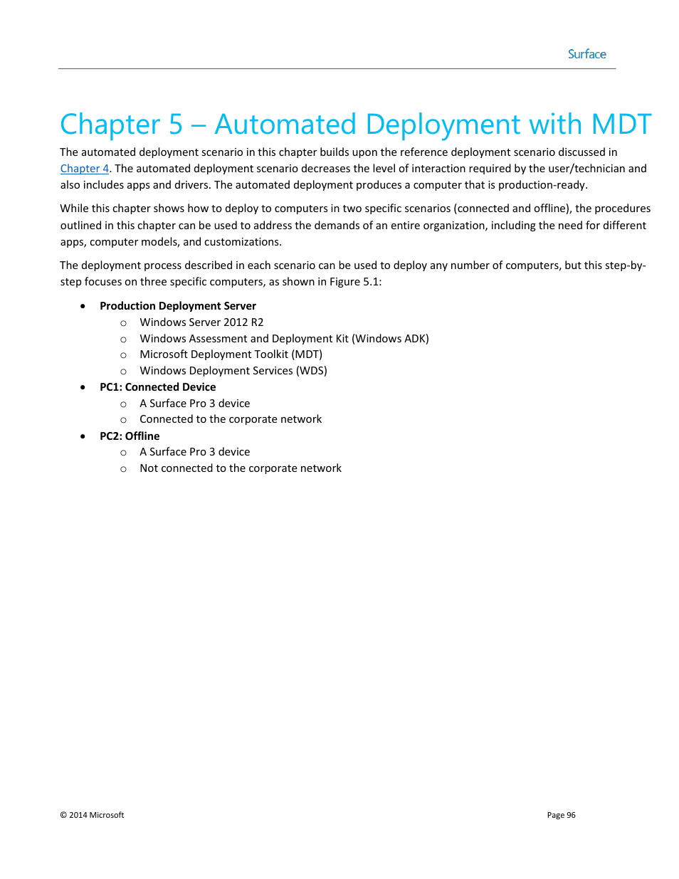 Chapter 5 – automated deployment with mdt, Chapter 5, Chapter 5: automated deployment with mdt | Ed in | Microsoft Surface 3 User Manual | Page 96 / 166