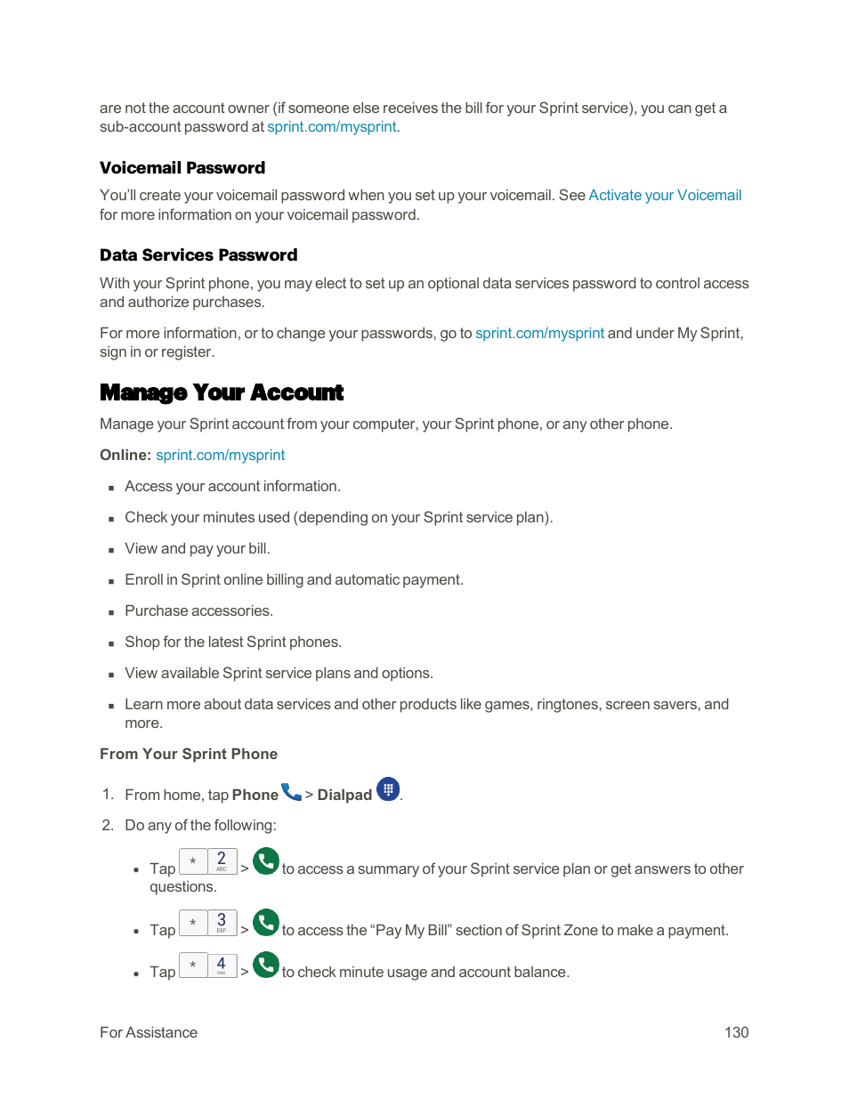 Manage your account | Motorola moto E User Manual | Page 138 / 171