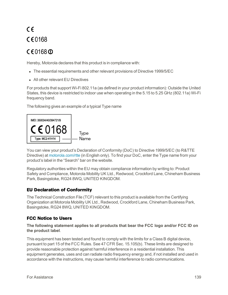 Motorola moto E User Manual | Page 147 / 171