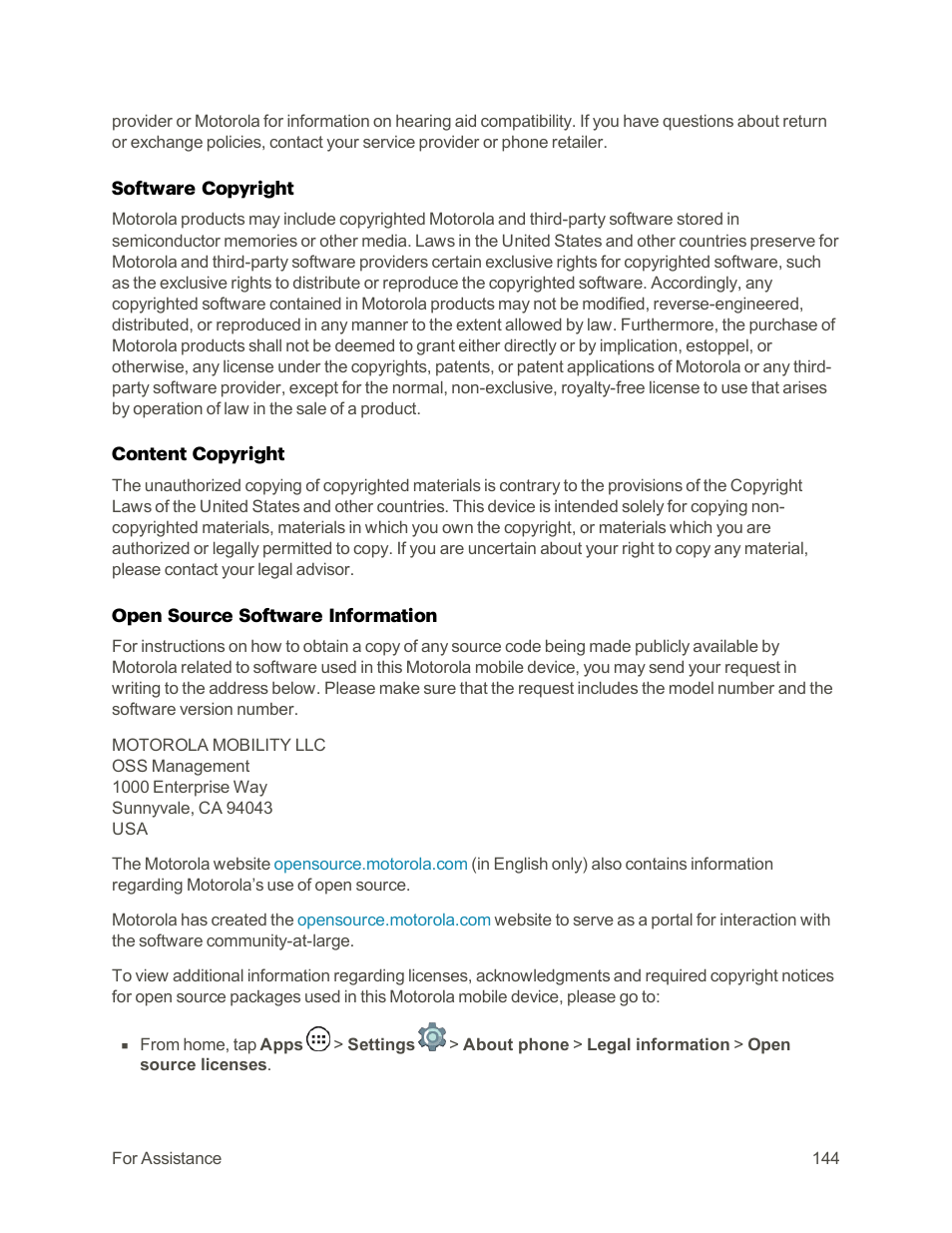 Motorola moto E User Manual | Page 152 / 171