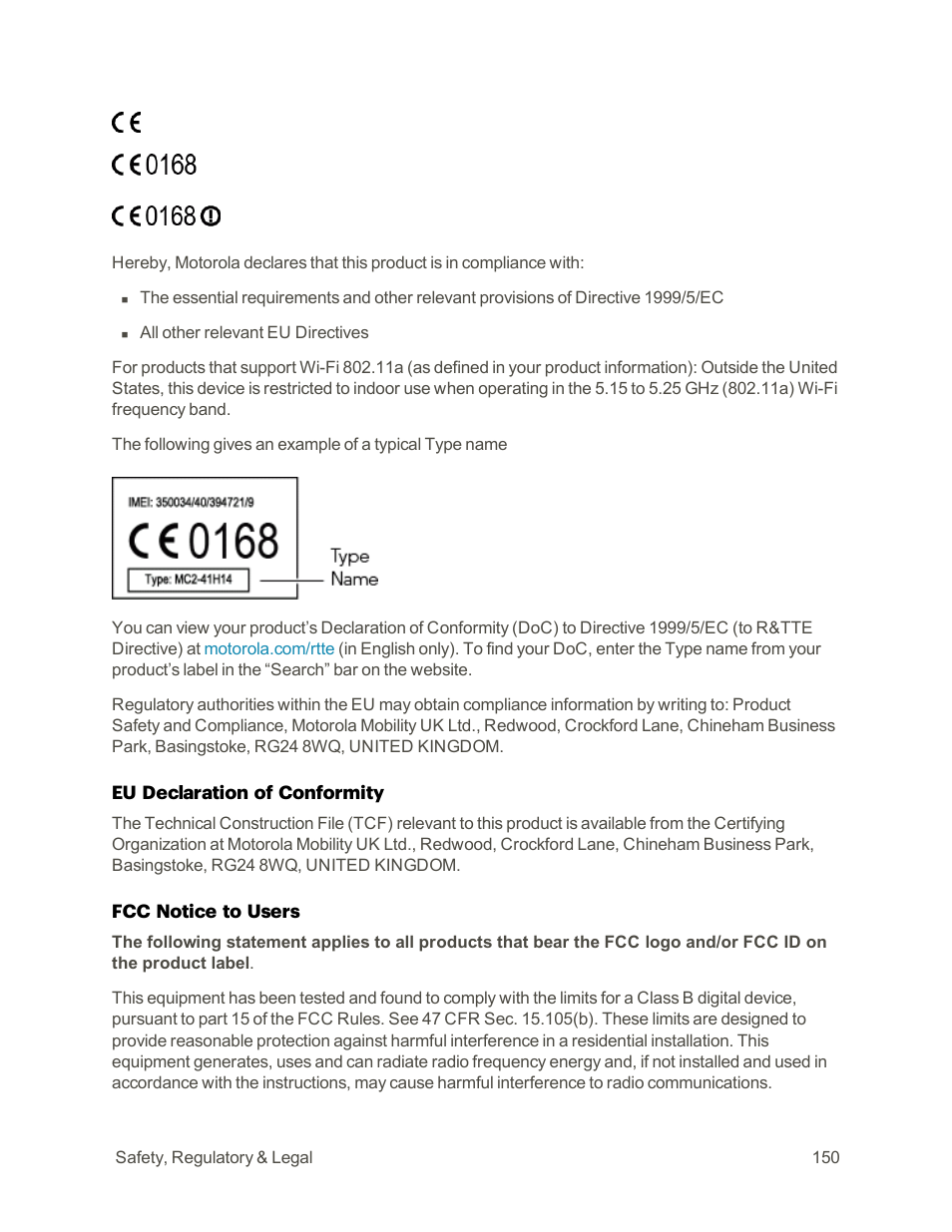 Motorola moto E User Manual | Page 158 / 171