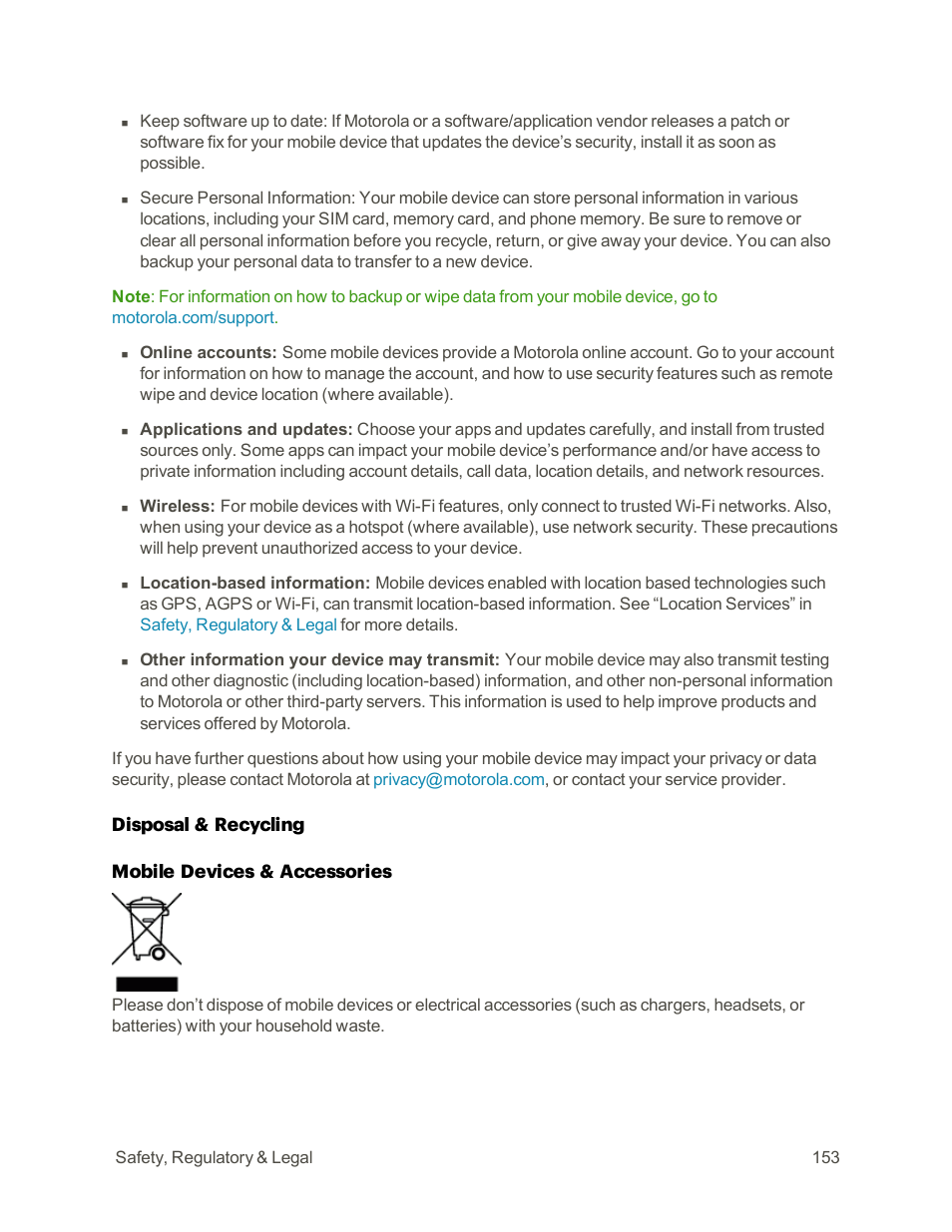 Motorola moto E User Manual | Page 161 / 171