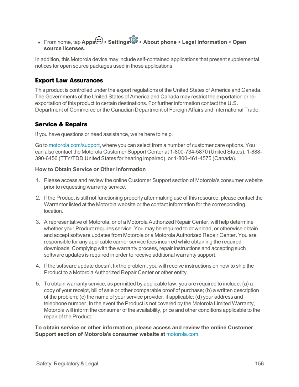 Motorola moto E User Manual | Page 164 / 171