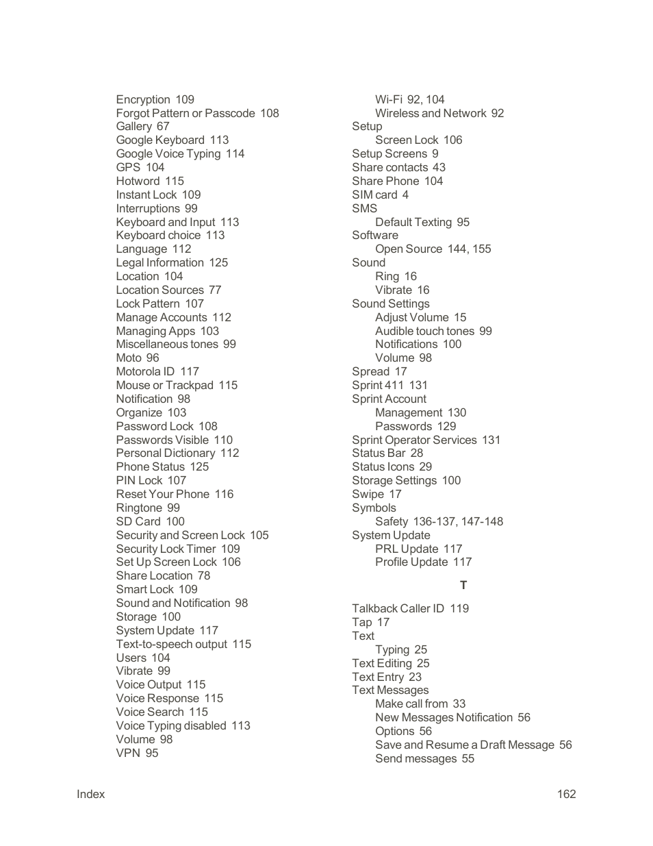 Motorola moto E User Manual | Page 170 / 171