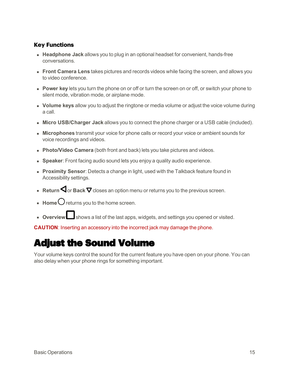 Adjust the sound volume | Motorola moto E User Manual | Page 23 / 171