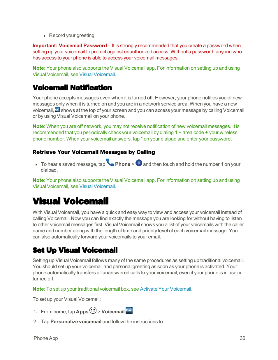 Voicemail notification, Visual voicemail, Set up visual voicemail | Motorola moto E User Manual | Page 44 / 171